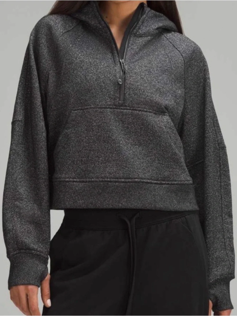 Grey Lululemon scuba boxy quarter zip size 6 - Picture 1 of 3